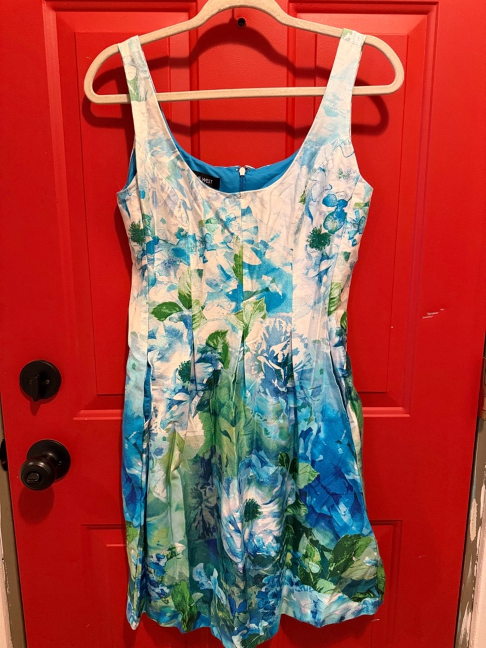 Floral Fit and Flare Watercolor Dress
